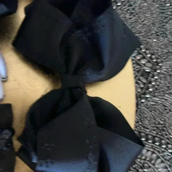 LOT OF 5 GIRLS HAIRBOWS BLACK/ BLACK&WHITE - Picture 4 of 9